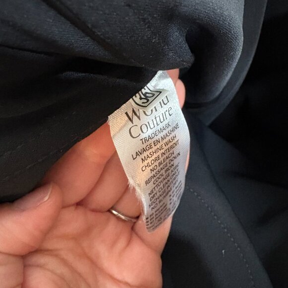 MNM Couture Strapless Mermaid Gown in Black with Green Flower - Picture 6 of 6